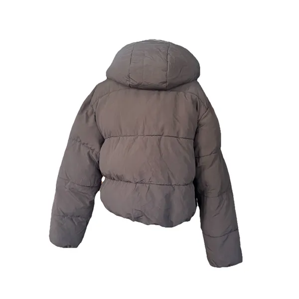 HM Ultralight Hooded Puffer Jacket Womens Small Chocolate Brown Quilted Coat - Image 5