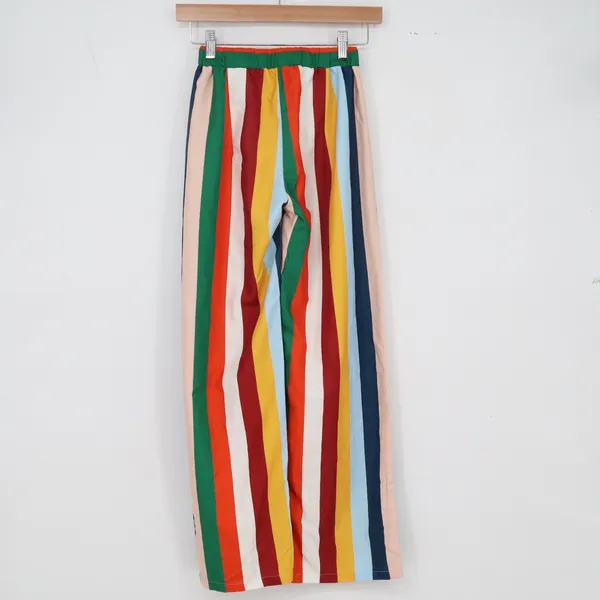 YMHY Pants Womens S Wide Leg Multicolor Vertical Stripe Elastic Waist Excellent - Image 4