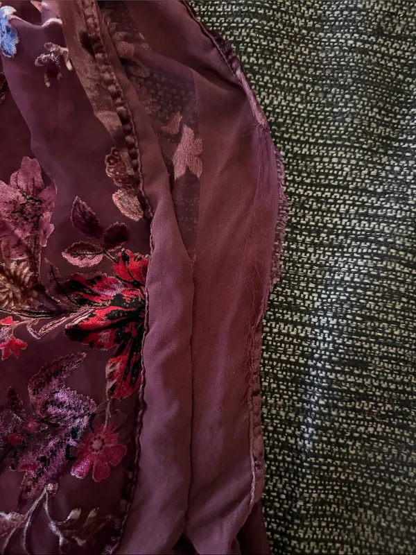 torrid Plum Floral Velvet Draped Kimono Wrap - Image 8