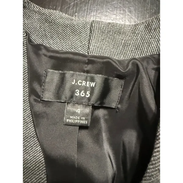 J.Crew 365 Womens Grey Ponte Open Front‎ Collarless Blazer Jacket Size 4 - Image 3