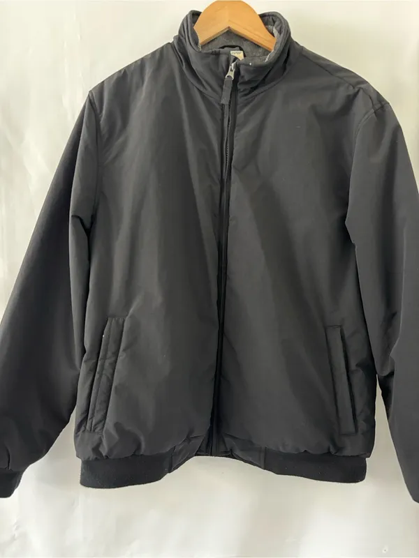 Y2K 2000s Faded Glory Men's Black Fleece-Lined Utility Bomber Jacket Size M⁠ - Image 4