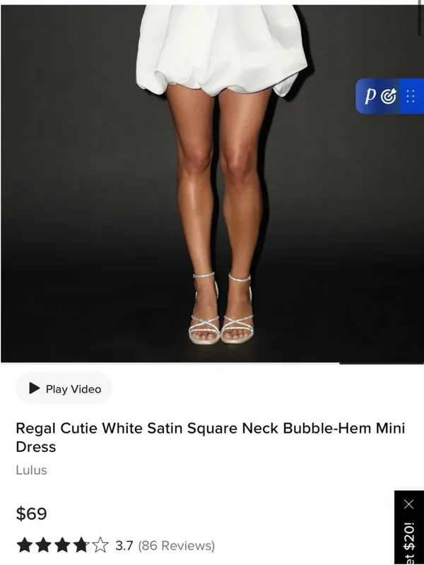 Lulus white bubble hem mini dress - Image 3