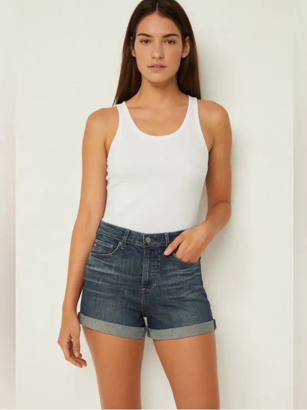 AG Adriano Goldschmied Hailey Rollup‎ Ex-Boyfriend Denim shorts size 27R - Image 2