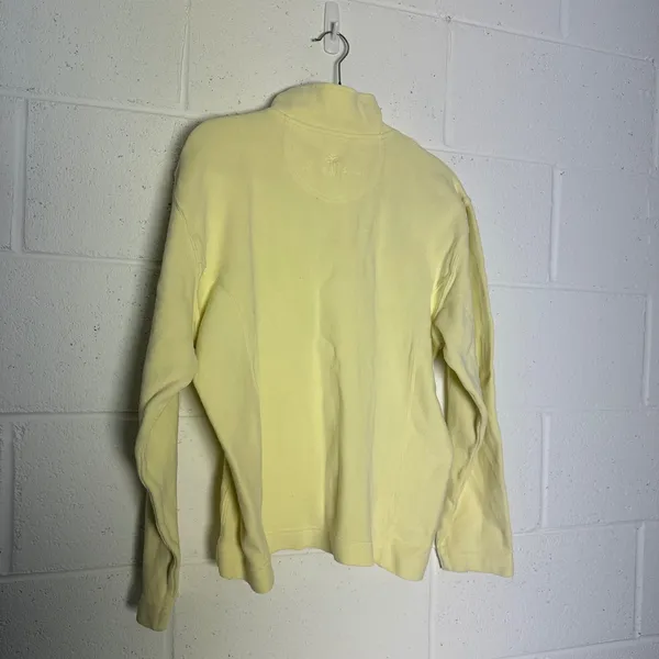 Tommy Bahama Womens Pastel Yellow Quarter Zip Pullover Sweatshirt‎ Size M - Image 5
