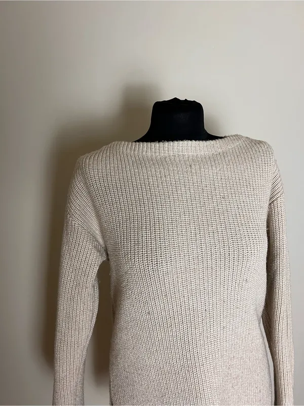 Loft Cream Knit Boatneck Women's Sweater - Image 3