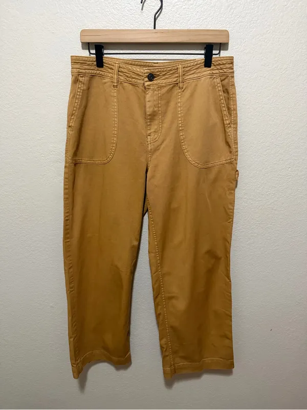 NWT PrAna Sancho Boyfriend Pants Organic Cotton Khaki Tan Stretch Sz 8 - Image 2
