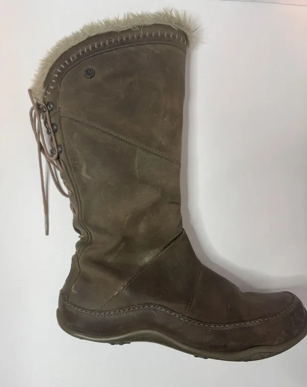 Primaloft Gray Distressed Leather Boots Size 8.5 - Image 6