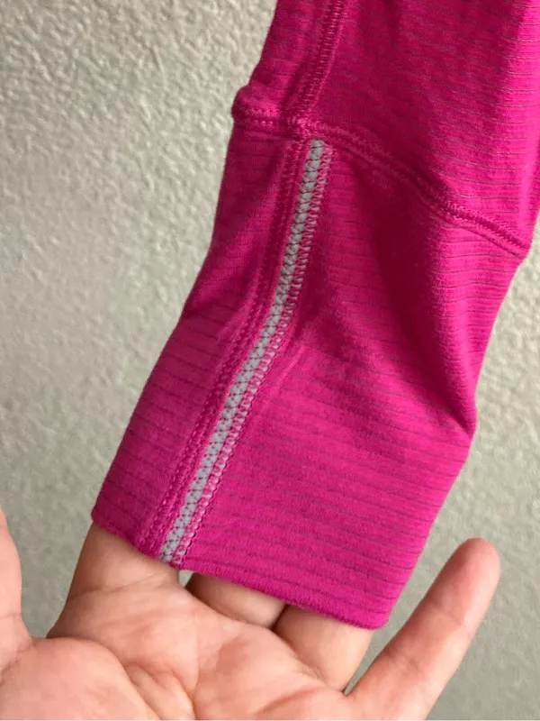 Lululemon Shirt Womens Pink Micro Stripes Swiftly Tech Long Sleeve Thumbholes 10 - Image 11