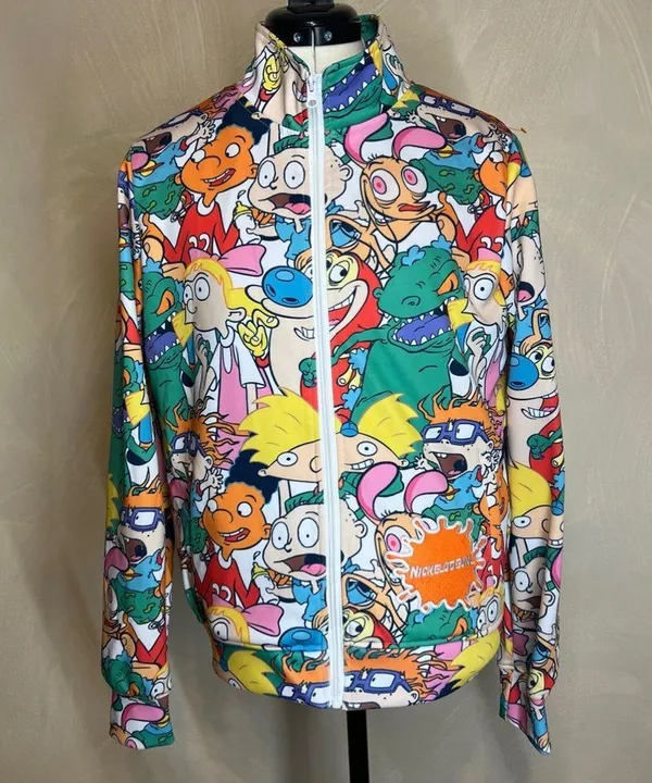 Nickelodeon 2021 Women Cowl Neck Full Zip cartoon Jacket Rugrats,Hey Arnold|SZ:L - Image 15