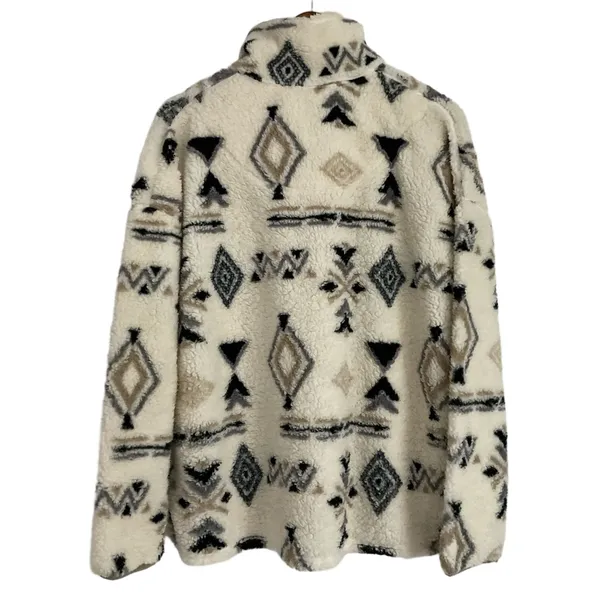 Warm & Cozy Lifestyle by Proof - Aztec Sherpa 1/4 Zip Pullover Jacket Size Large - Image 2