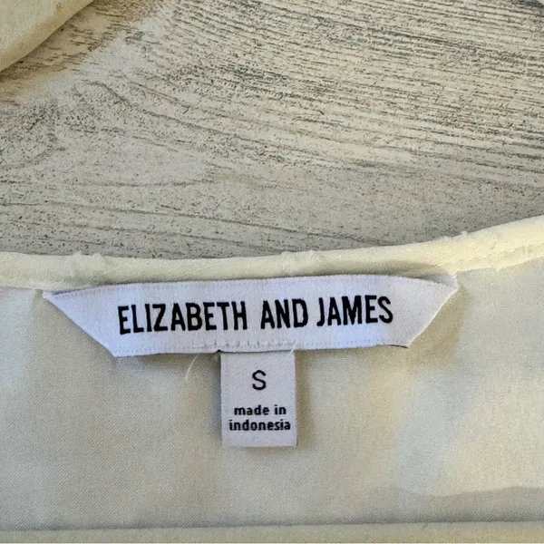 Elizabeth and James Cream Peplum Long Sleeve Peasant Blouse V-Neck Tie‎ Front Sm - Image 12