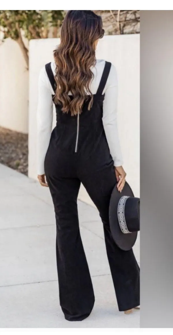 Corduroy Flared Overalls - Image 2