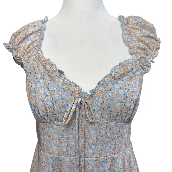 Altar'd State Ditsy Floral BabyDoll Mini Dress USA Medium Sweetheart Cottagecore - Image 2