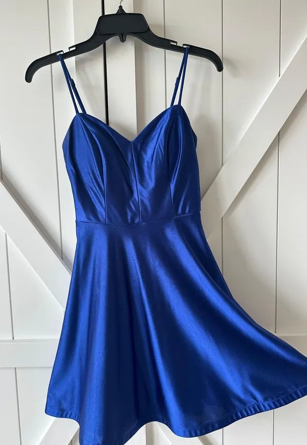Blue Formal Dress Short Size 2 - Image 3
