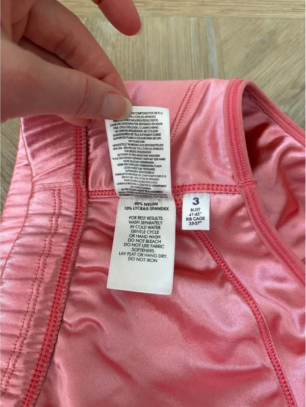 Enell Sport Hight Impact Bra Pink Satin Size 3 Bust 41" - 45" Activewear - Image 5