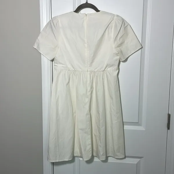 Madewell White Tie Front Poplin Mini Dress size 2‎ - Image 13