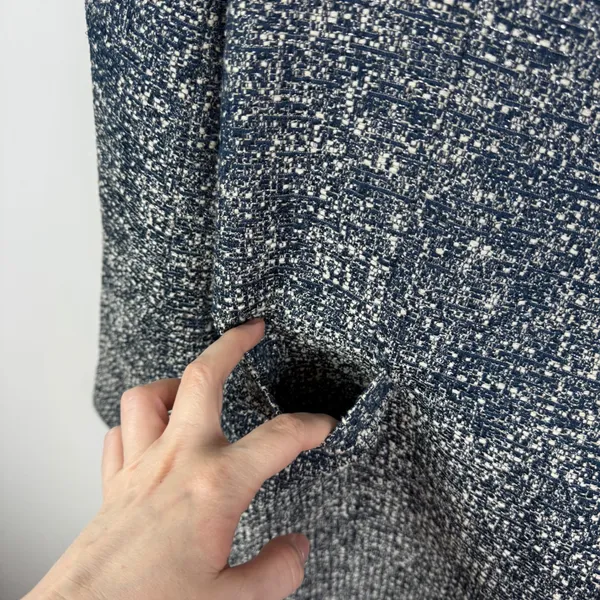 Zara Basic Collection Textured Knit Tweed Blazer Jacket‎ Medium Blue Office Chic - Image 4