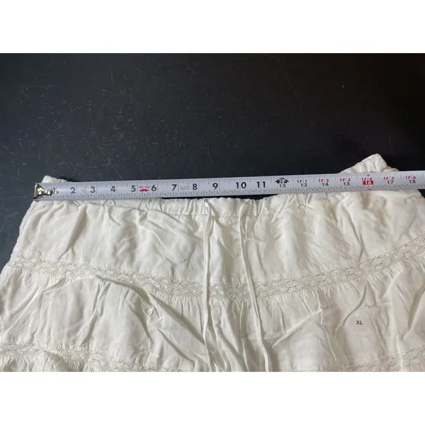 Aeropostale White Lace Tiered Mini Skort XL Boho Prairie Cottagecore Pull On NWT - Image 11