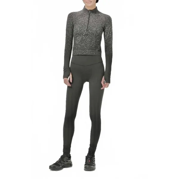 Lululemon‎ Rest Less Half Zip Pullover Herringbone Black White Women Size 8 - Image 11