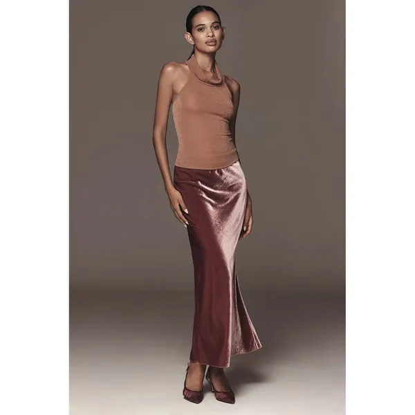 Pilcro Anthropologie Halter Cowl-Neck‎ Tank Top Copper Size L - Image 2