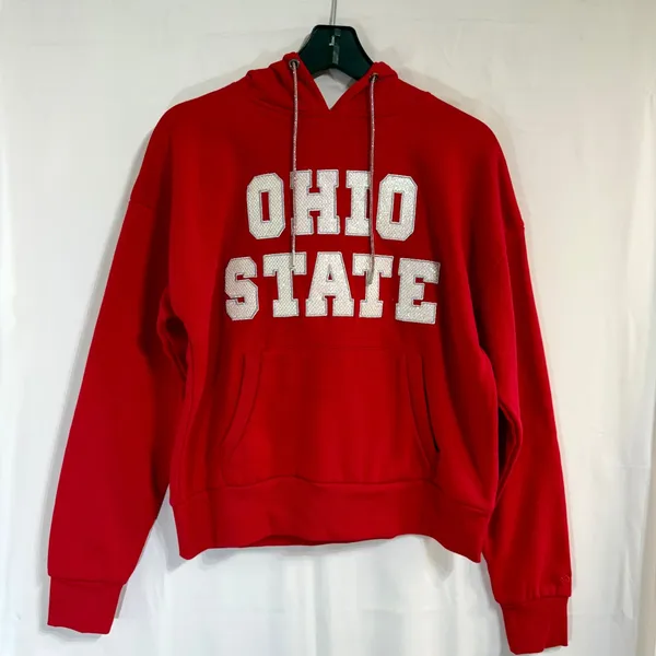 Colosseum Ohio State Buckeyes Womens S Rhinestone Drawstring Bling Hoodie NWT‎ - Image 3