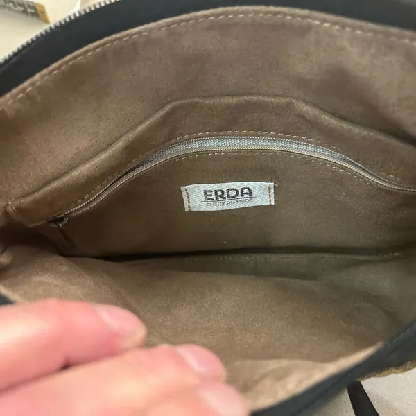 ERDA Luxurious Brown and Black Crossbody Bag with Monogram Design-American made - Image 10