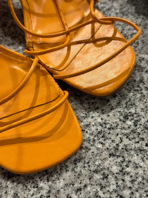 Billini Orange Chunky Strap Heels Size 8 - Image 4