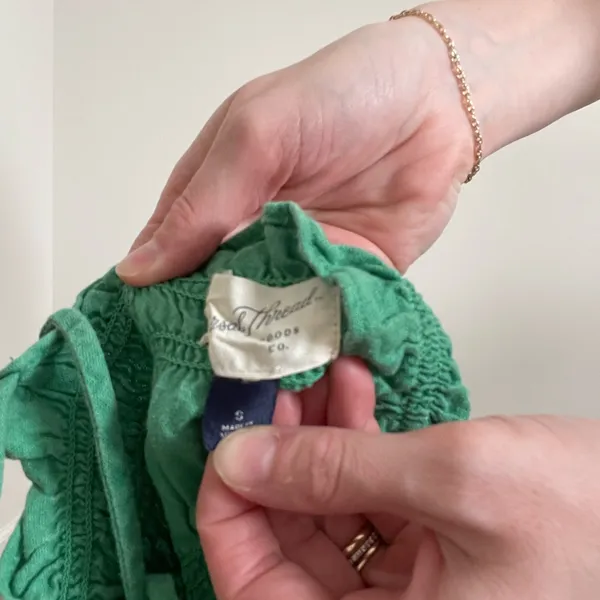 Universal Thread Green Button-Front Linen Smocked Sundress - Image 3