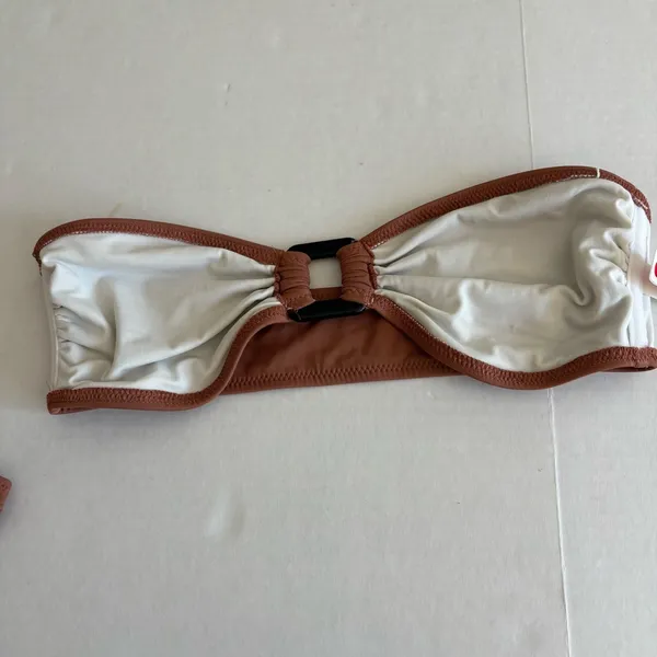 Women's Solid & Striped Brown Bikini Set Size S/XS - Image 6