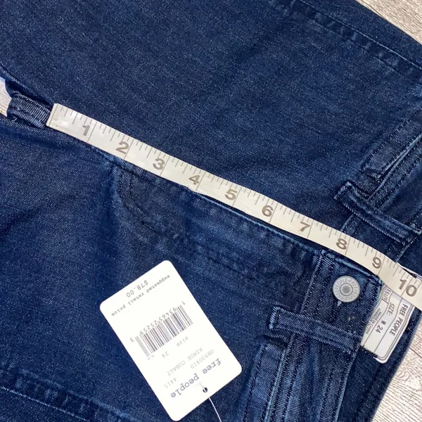 NWT!! Free People So Chic High Waist Denim Bermuda Shorts Size 24 - Image 5