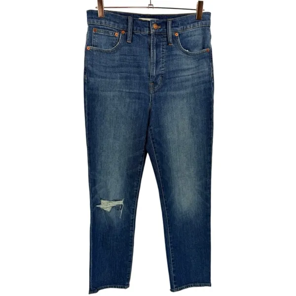 Madewell The Perfect Vintage‎ Crop Jeans Blue Distressed Size 26 Denim Casual - Image 6