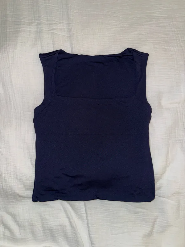 Navy blue square neck top - Image 2