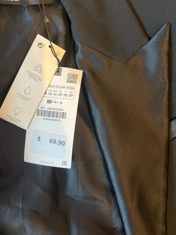 Zara cropped tuxedo blazer - Image 2