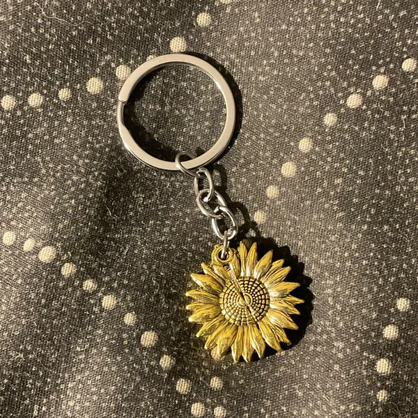 NWOT Sunflower Keychain with Inspirational Charm - Image 2