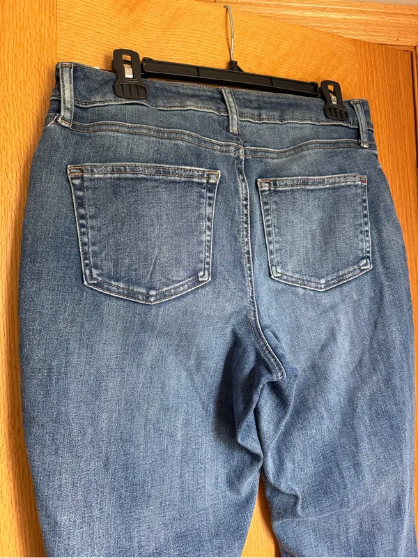 Maurices Edgely High Rise Curvy Flare Jeans Raw Hem Blue Women’s Size 12 Reg - Image 4