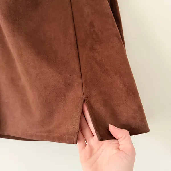 GB Brown Suede Mini Skirt - Image 2