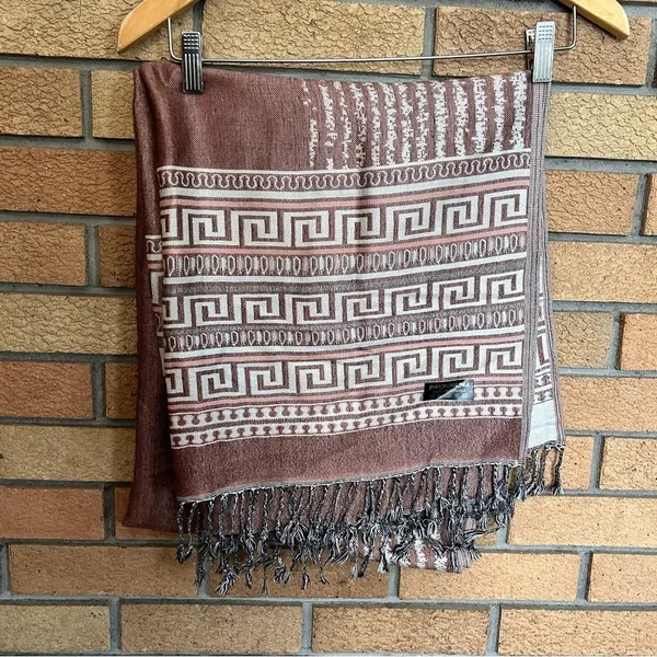Original PASHMINA Soft 100% Pashmina Shawl Wrap Scarf 70”X28” Geometric - Image 3