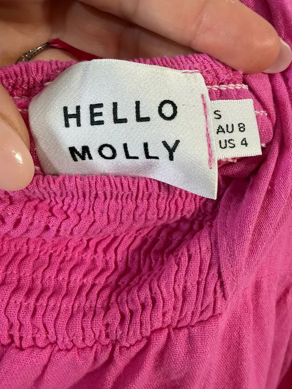Hello Molly Best Weekend Pink Puff Sleeve Tie Back Mini Dress Size 4 - Image 2