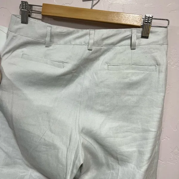 Lauren Ralph Lauren Womens Cream Linen Pants Size 6 - Image 7