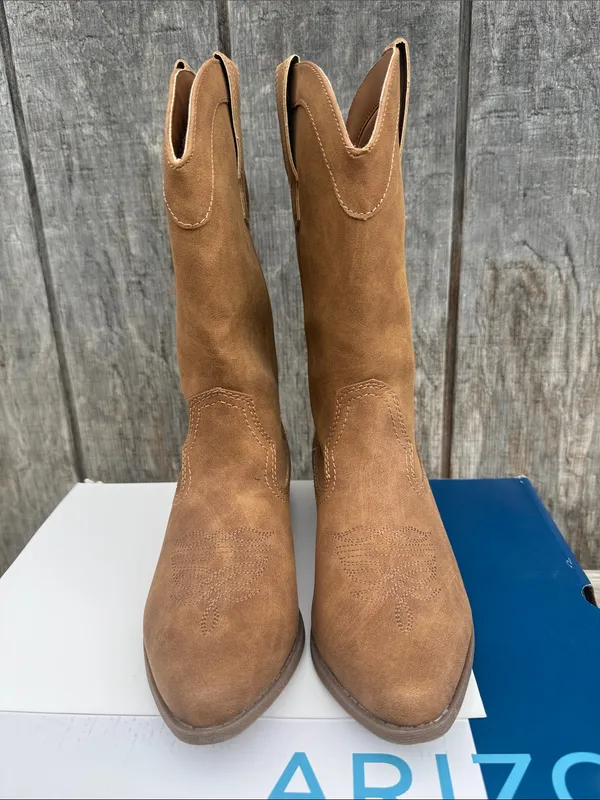 Arizona Maybrook Tan Brown Womans Western Cowboy Boots Size 7.5 Coatal Cowgirl - Image 3