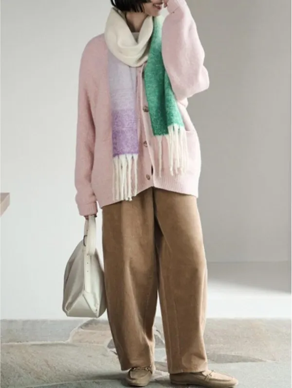 Uniqlo GU Corduroy Barrel Leg Relaxed Pants NWT Brown XL - Image 3