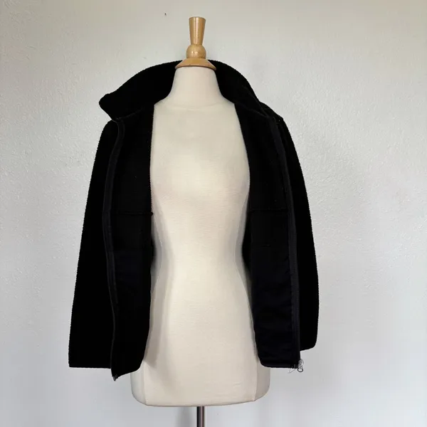 Avalanche Solid Black Fleece Jacket - Image 5