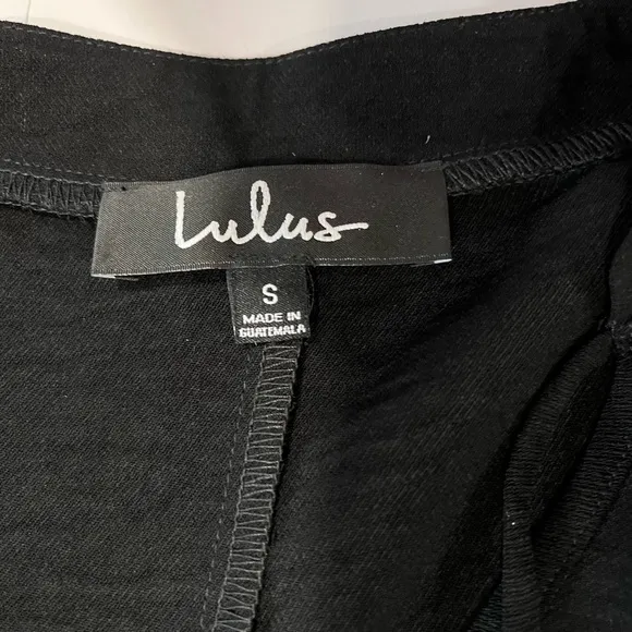 Lulus Lovely to Meet You Black Short Sleeve Tiered Midi Dress‎ SMALL - Image 11