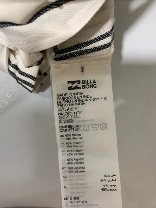 Billabong Striped Paperbag Pants With Tie - Size Small - Image 4