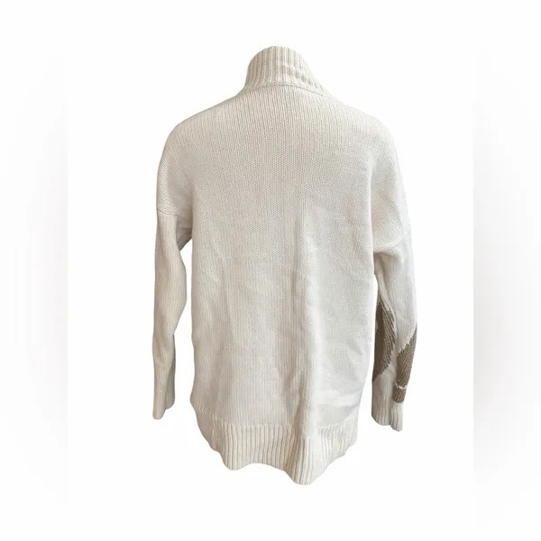 REISS Pia Wool Blend Metallic Pattern Jumper‎ Top in Cream Size S - Image 3