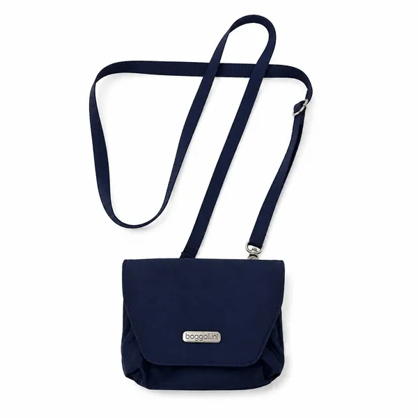Baggallini Pacific Petite Crossbody Bag Navy Nylon Travel Belt Bag Adjustable - Image 2