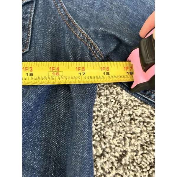 Levi's dark wash denim peplum jacket M - Image 7