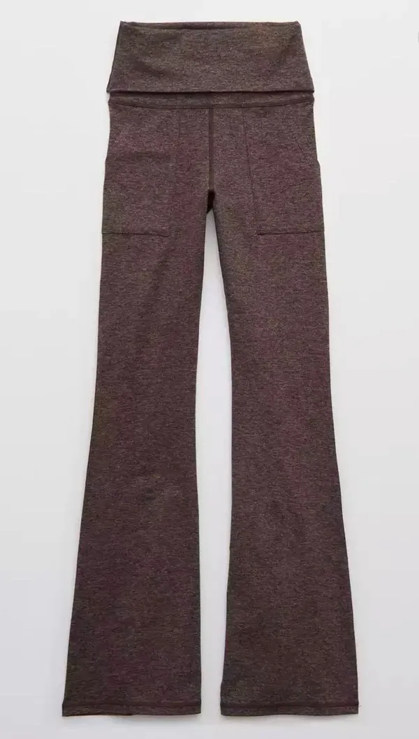 Aerie SMALL REGULAR OFFLINE By The Hugger High Waisted Foldover Flare Legging - Image 8