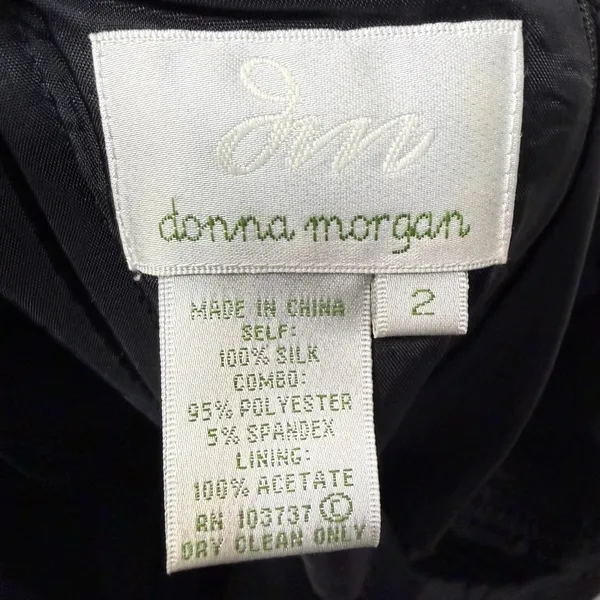 Donna Morgan 2‎ Strapless Silk Ombre Dress Black Green Wedding Guest Fairy Y2K - Image 8