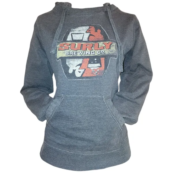 Women's Gray Surly Hoodie Small - Image 4